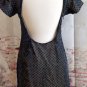 Retro Style Shimmering Black Swiss Dot Backless Dress size Large