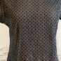 Retro Style Shimmering Black Swiss Dot Backless Dress size Large