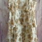 Summer Time Chiffon Tier Dress Cream with Mocha Print size S M L