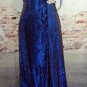 Iridescent Purple Blue Maxi Gown Embellish with a Crystal Brooch size M