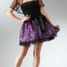 2pc Matching Shrug Party Dress Purple and Black Tulle Skirt Strapless Glitter