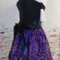 2pc Matching Shrug Party Dress Purple and Black Tulle Skirt Strapless Glitter
