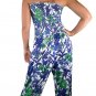 Jumpsuit Sleeveless Blue Floral Size Small
