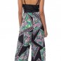 Classy Jumpsuit So Pretty Paisley with Faux Leather Cut Out Upper Size S M L