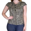 Black and Tan Blouse Easy Fit Size Choice L or XL