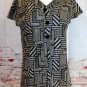Black and Tan Blouse Easy Fit Size Choice L or XL