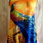 Pretty as a Peacock Top Print Net Racer Back size Choice M or L