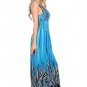 Maxi Blue Summer Nite Dress with Lace Motif