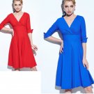 50's Style Dress Royal Blue or Lipstick Red size choice