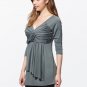 Gunmetal Gray Top Sexy Drape Across Chest size Choice M L or XL