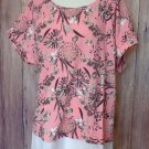 Fun 2 Tone Block Color Soft Pastel Pink and White Top Size Choice 1X, 2X or 3X