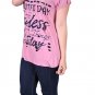 Orchid Distressed Over Sized T with Graphic Text Holes Tears size 2X or 3X