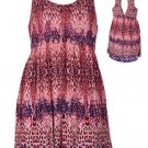 Southwestern Theme Raspberry Dress with Open Keyhole back Size 1XL or 2XL