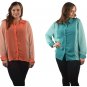 Two Tone Chiffon Blouses Semi-Sheer Color and Size Choice