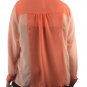 Two Tone Chiffon Blouses Semi-Sheer Color and Size Choice