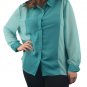 Two Tone Chiffon Blouses Semi-Sheer Color and Size Choice