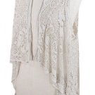 Boho 70's Style Crochet Open Cartigan Vest Shaw Wrap with Fringe  OS