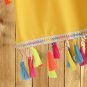 Poppy Buttercup Yellow Whimsical Colorful Tassels Midriff Crop Top S or M