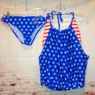 2pc Tankini Swimsuit Patriotic Theme size Large (fits like a Medium)