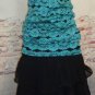 Mermaid Jade Lace on Black Crepe Maxi Dress Evening Prom Special Event size Sm