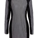 Sexy Women's Bodycon Black White Polka Dot Dress Size Lg