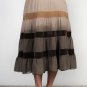 Ombre Mocha to Coyote Brown Tiered Velvet then Crepe Size Small
