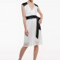 White Lace Dress with Black Satin Classic Size Medium or Large