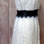 White Lace Dress with Black Satin Classic Size Medium or Large
