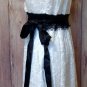 White Lace Dress with Black Satin Classic Size Medium or Large