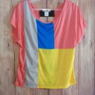 Block Colors Cut Out Back Top size choice S M L or XL