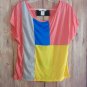 Block Colors Cut Out Back Top size choice S M L or XL