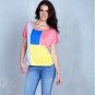 Block Colors Cut Out Back Top size choice S M L or XL