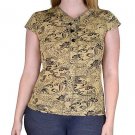 Black and Gold Blouse Easy Fit Size Choice L or XL