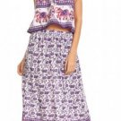 2pc Cropped Top Maxi Skirt Purple Lucky Elephant Size Runs Larger then tag size