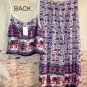 2pc Cropped Top Maxi Skirt Purple Lucky Elephant Size Runs Larger then tag size