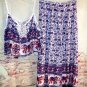 2pc Cropped Top Maxi Skirt Purple Lucky Elephant Size Runs Larger then tag size