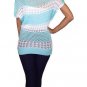 Open Knit Summer Aqua & White One Size (Fit Small to Medium)