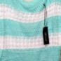 Open Knit Summer Aqua & White One Size (Fit Small to Medium)