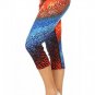 Yoga Cropped Legging Rainbow Colors Mixed Design size Fit L/XL