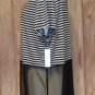 Black White Stripe Top Sheer Black Bottom size 2X 3X