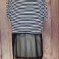 Black White Stripe Top Sheer Black Bottom size 2X 3X