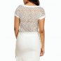 White Crochet Dress Straight Bodycon Versatile Sexy Back Choice of Size M or L