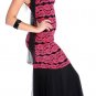 Mermaid Raspberry Lace on Black Crepe Maxi Dress Evening Prom Special Event