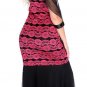 Mermaid Raspberry Lace on Black Crepe Maxi Dress Evening Prom Special Event