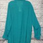 Dark Emerald Green Loose Fit  Blouse Top Designer Style Size Choice 1X 2X or 3X
