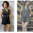 Zip it Up! Black or Army Green Romper Size Medium