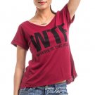 Burgundy Tee WTF Graphic Print what does WTF mean to you? Size S M