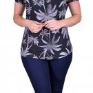 Versatile Top Silver/Gray  Palm Trees on Black Top Slinky Size 2XL or  3XL