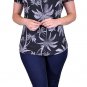 Versatile Top Silver/Gray  Palm Trees on Black Top Slinky Size 2XL or  3XL