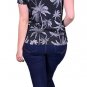Versatile Top Silver/Gray  Palm Trees on Black Top Slinky Size 2XL or  3XL
